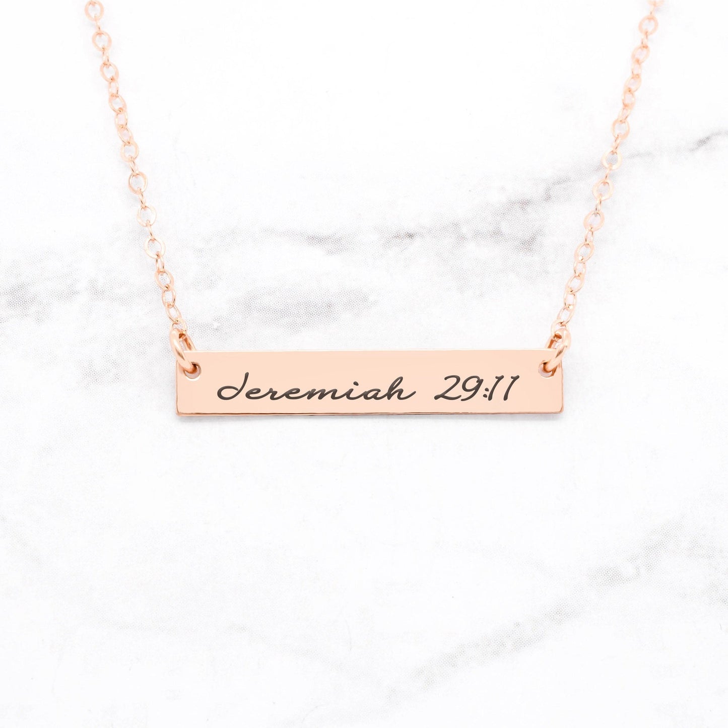 Jeremiah 29:11 Necklace - Gold Bar Necklace
